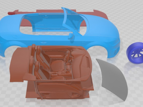 Audi TT Roadster S Line 2019 Printable Car Modelo de Impressão 3D