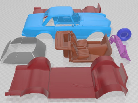 Mercedes Benz 280 SL Pagoda Hardtop Rigged 1969 Printable Car 3D Принт Модель