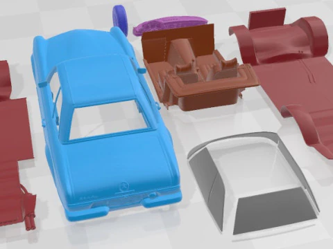Mercedes Benz 280 SL Pagoda Hardtop Rigged 1969 Printable Car 3D Print Model