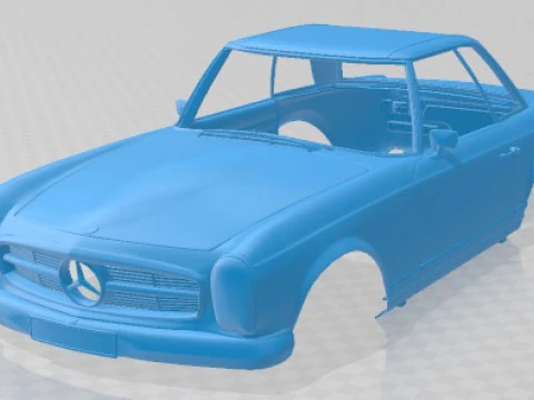 梅赛德斯奔驰 280 SL 宝塔硬顶 Rigged 1969 年可打印车身汽车 3D 打印模型