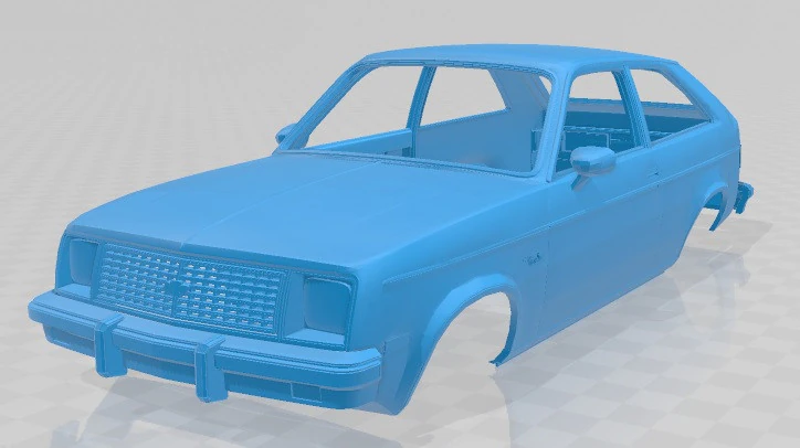 Chevrolet Chevette 1980 Printable Body Car 3D Print Model .c4d .max .obj .3ds .fbx .stl .blend