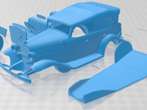 Chevrolet Confederate Phaeton 1932 Printable Car Modelo de impresión 3D