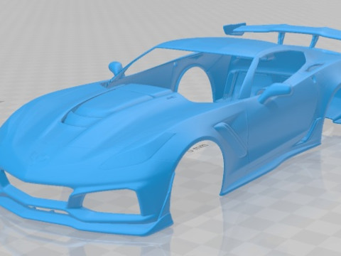 Chevrolet Corvette ZR1 C7 2018 Printable Body Car Modelo de Impressão 3D