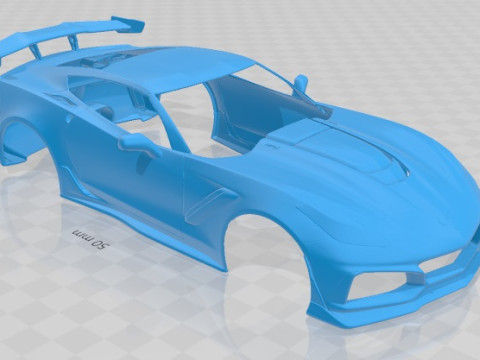 Chevrolet Corvette ZR1 C7 2018 Printable Body Car Modèles 3D en vedette