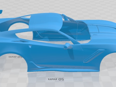 Chevrolet Corvette ZR1 C7 2018 Printable Body Car Modèles 3D en vedette