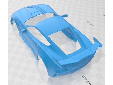 Chevrolet Corvette ZR1 C7 2018 Printable Body Car Modèles 3D en vedette