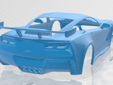 Chevrolet Corvette ZR1 C7 2018 Printable Body Car Modèles 3D en vedette