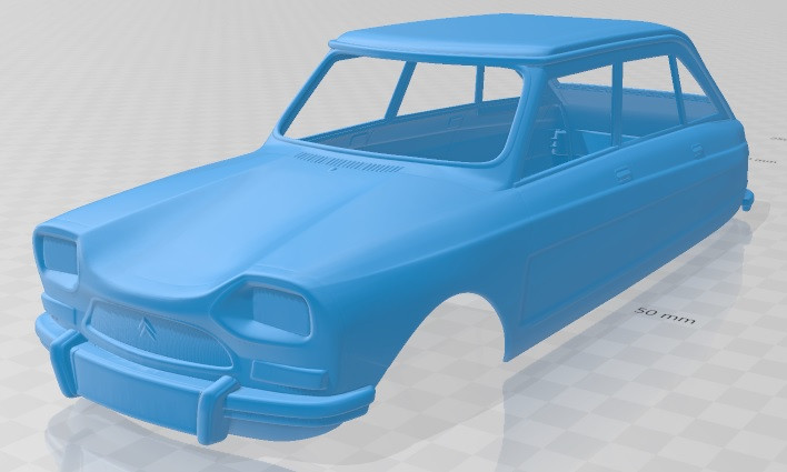 Citroen Ami 1969 Printable Body Car Modèles 3D en vedette .c4d .max .obj .3ds .fbx .stl .blend