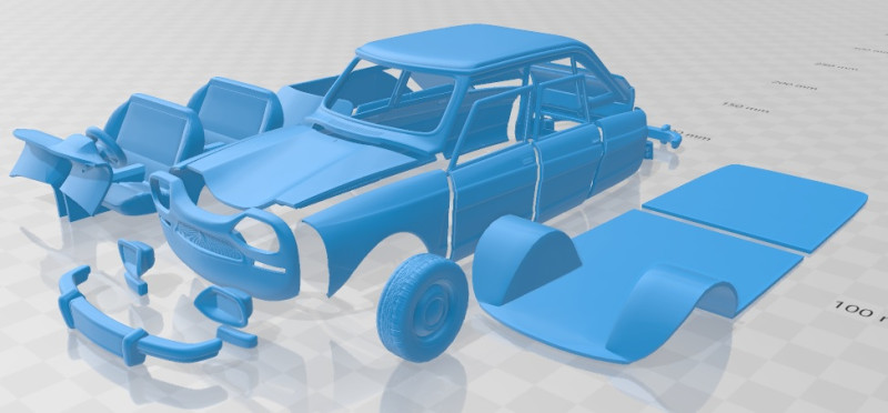 Citroen Ami 1969 Printable Car Model Cetak 3D .c4d .max .obj .3ds .fbx .stl .blend