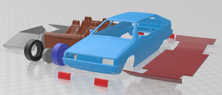 Citroen BX 1984 Printable Car Modello di stampa 3D .c4d .max .obj .3ds .fbx .stl .blend 