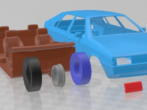 Citroen BX 1984 Printable Car Modello di stampa 3D