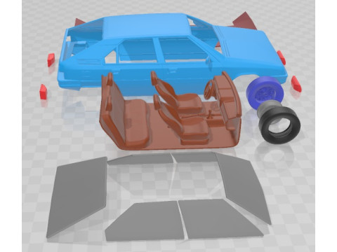 Citroen BX 1984 Printable Car Modello di stampa 3D