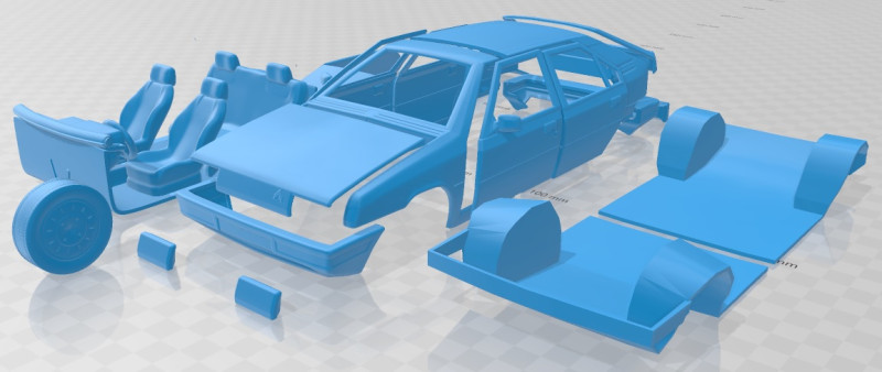 Citroen BX 1984 Printable Car 3D प्रिंट मॉडल .c4d .max .obj .3ds .fbx .stl .blend 