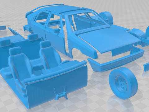 Citroen BX 1984 Printable Car 3D प्रिंट मॉडल