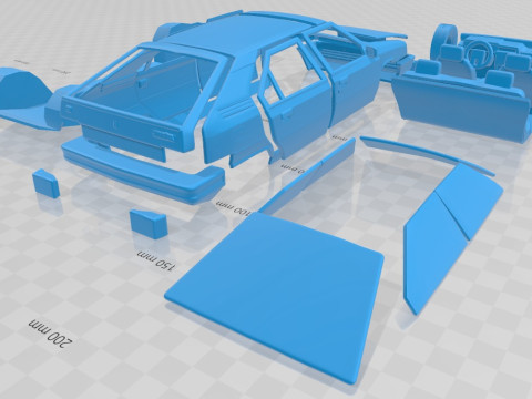 Citroen BX 1984 Printable Car 3D प्रिंट मॉडल