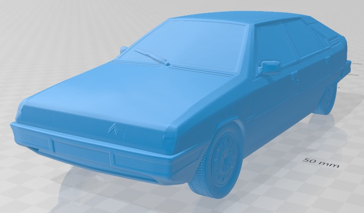 Citroen BX 1984 Printable Car 3D printmodel .c4d .max .obj .3ds .fbx .stl .blend 