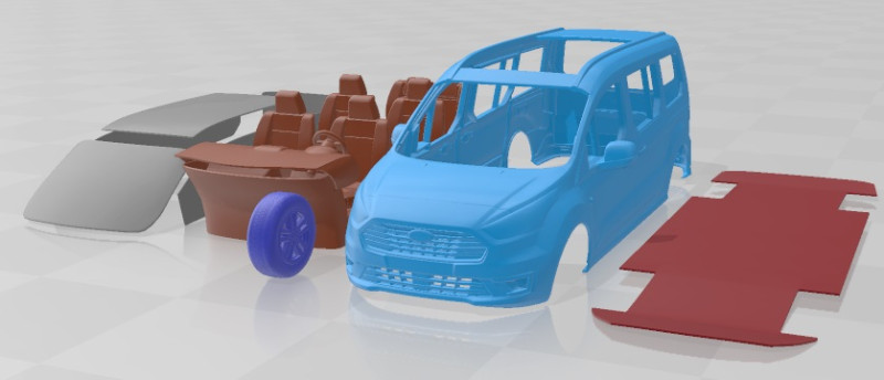 Grand Tourneo Connect 2020 Printable Van 3D Druckmodell .c4d .max .obj .3ds .fbx .stl .blend
