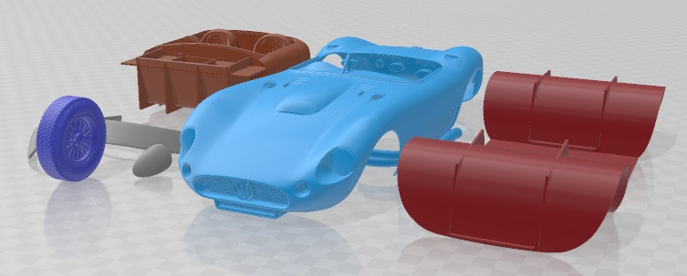 Maserati 450 S 1956 Printable Car 3D 打印模型 .c4d .max .obj .3ds .fbx .stl .blend 