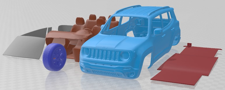Jeep Renegade 2015 Printable Car 3D 打印模型 .c4d .max .obj .3ds .fbx .stl .blend 