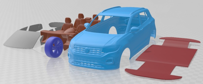 Volkswagen T Cross 2019 Printable Car 3D Baskı Modeli .c4d .max .obj .3ds .fbx .stl .blend 