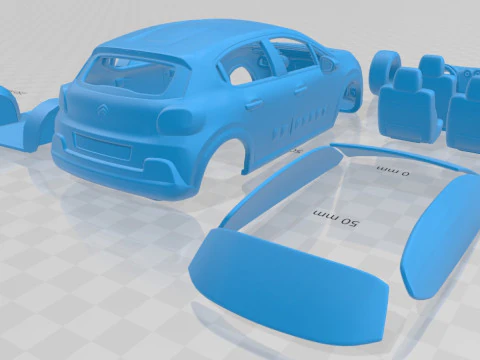 Citroen C3 2017 Printable Car 3D Print Model