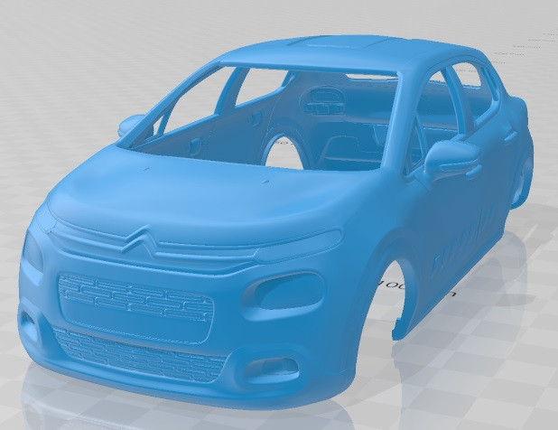 Citroen C3 2017 Printable Body Car Modello di stampa 3D .c4d .max .obj .3ds .fbx .stl .blend