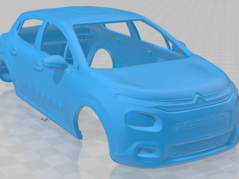Citroen C3 2017 Printable Body Car Modello di stampa 3D