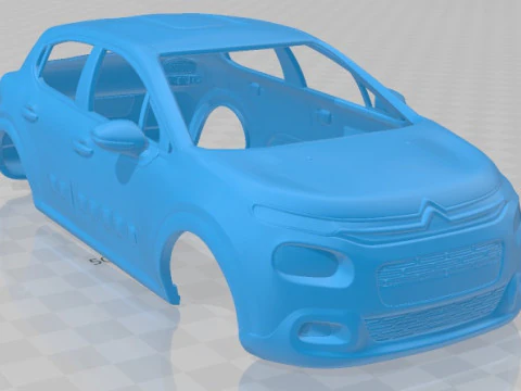 Citroen C3 2017 Printable Body Car 3D Print Model