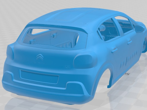 Citroen C3 2017 Printable Body Car Modello di stampa 3D