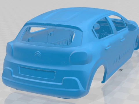 Citroen C3 2017 Printable Body Car 3D Print Model