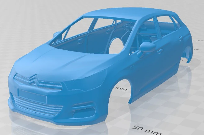 Citroen C4 2011 Printable Body Car 3D Print Model .c4d .max .obj .3ds .fbx .stl .blend