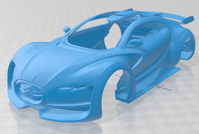 Citroen DS Survolt 2011 Printable Body Car 3D Print Model .c4d .max .obj .3ds .fbx .stl .blend 