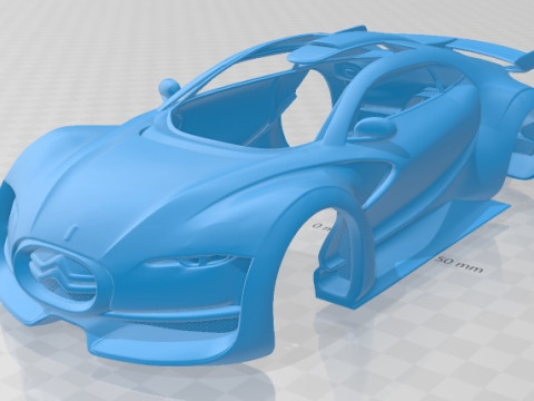 Citroen DS Survolt 2011 Printable Body Car Model do druku 3D