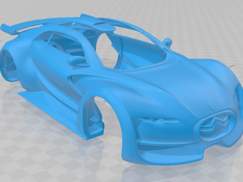 Citroen DS Survolt 2011 Printable Body Car 3D Print Model