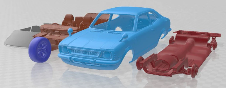 Toyota Corolla TE27 Levin Printable Car 3D Print Model .c4d .max .obj .3ds .fbx .stl .blend 