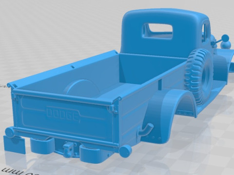 Dodge Power Wagon 1946 Printable Body Truck Modelo de Impressão 3D