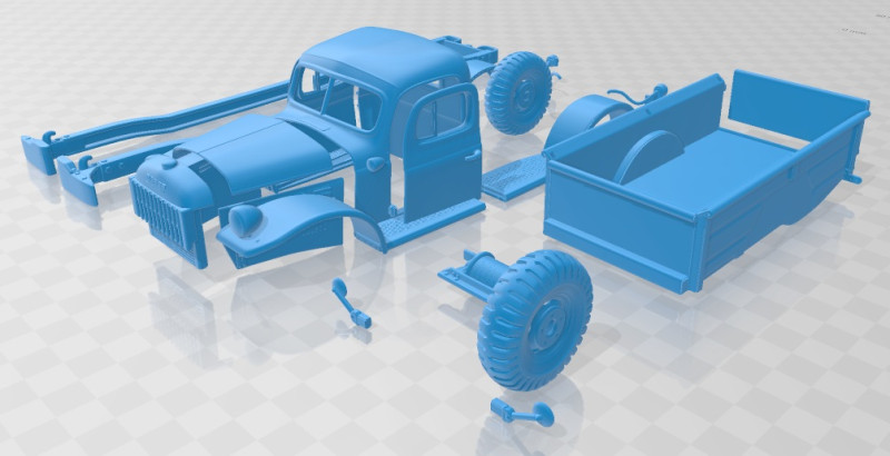 Dodge Power Wagon 1946 Printable Truck 3D प्रिंट मॉडल .c4d .max .obj .3ds .fbx .stl .blend 