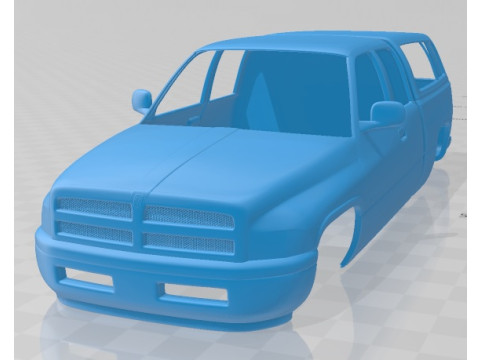 Dodge Ram 1500 Club Cab ST 1999 Printable Body Car 3D Print Model