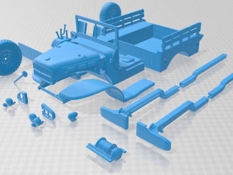 Dodge WC-52 1942 Printable Truck Modelo de impresión 3D