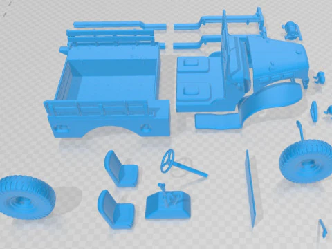 Dodge WC-52 1942 Printable Truck 3D Print Model