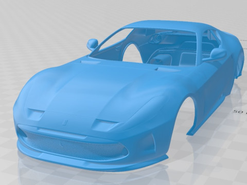 Ferrari Omologata 2020 Printable Body Car Modelo de impresión 3D