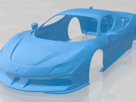 Ferrari SF90 Stradale 2021 Printable Body Car 3D Print Model
