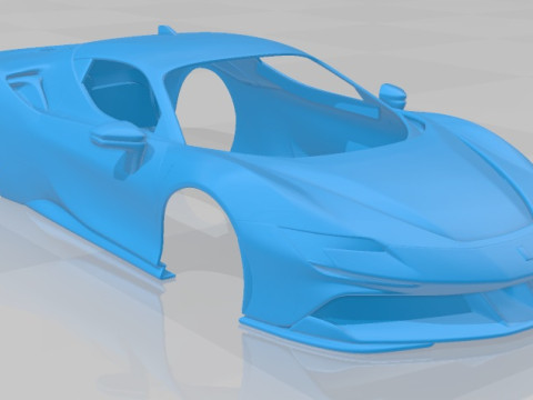 Ferrari SF90 Stradale 2021 Printable Body Car Model Cetak 3D
