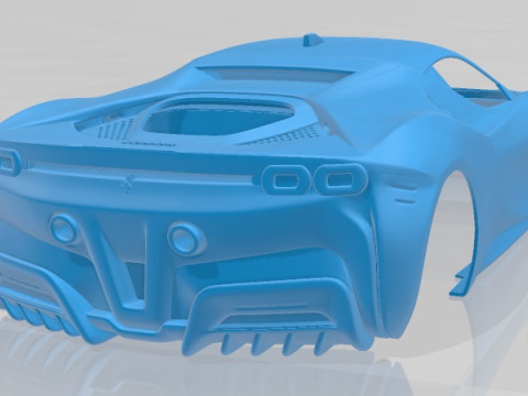 Ferrari SF90 Stradale 2021 Printable Body Car Model Cetak 3D