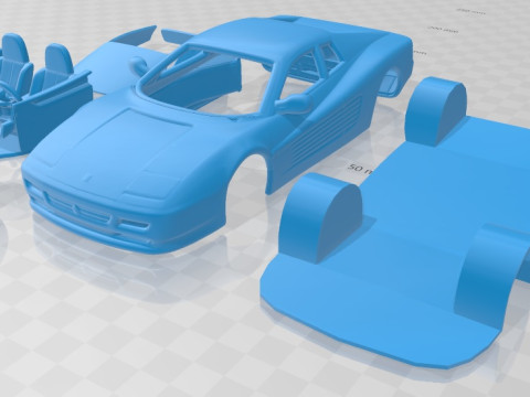 Ferrari Testarossa 512TR 1991 Printable Car 3D Print Model