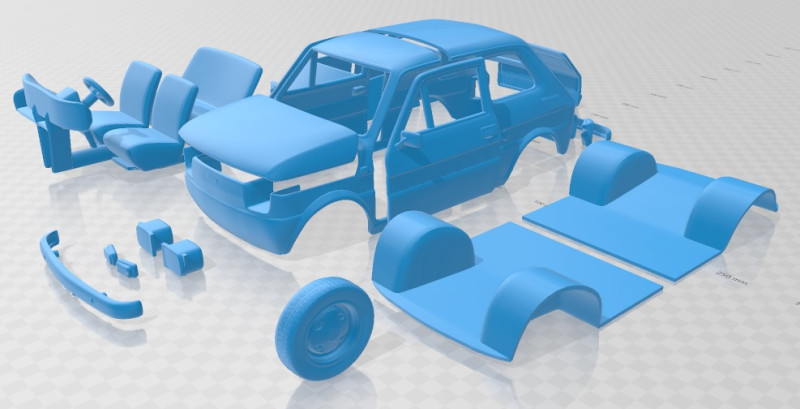 Fiat 126 1976 Printable Car 3D printmodel .c4d .max .obj .3ds .fbx .stl .blend