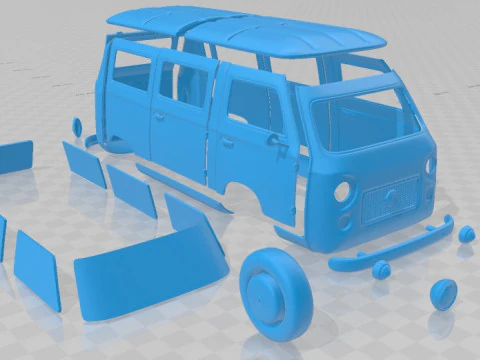 Fiat 850 Familiare Printable Van 3D Print Model