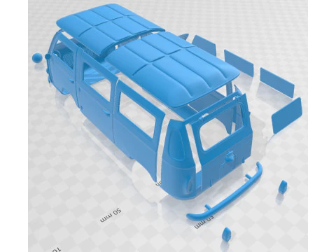 Fiat 850 Familiare Printable Van 3D Print Model