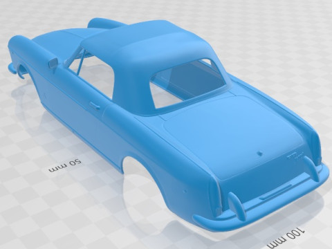 Fiat 1600 S Cabriolet 1963 Printable Body Car 3D प्रिंट मॉडल