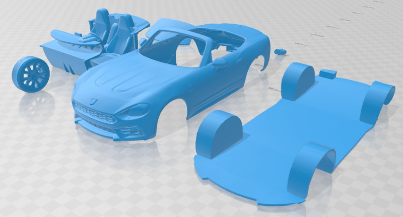 Fiat 124 Spider Abarth 2017 Printable Car Modèles 3D en vedette .c4d .max .obj .3ds .fbx .stl .blend 